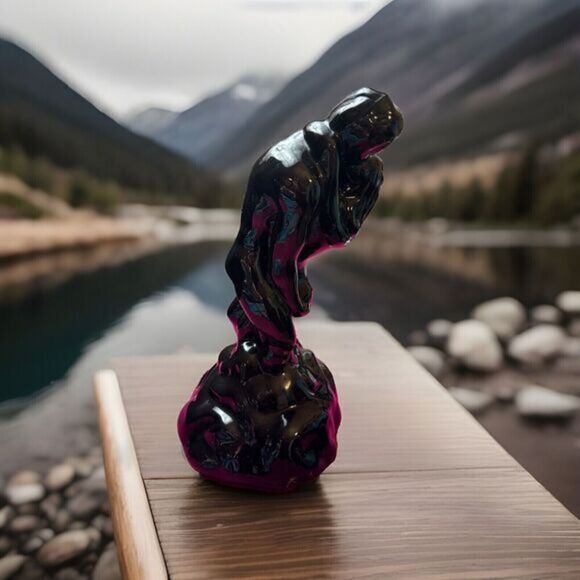 1960s Vintage Mid Century Modern “The Lovers” Ceramic Statue In Black LARGE 16in - Picture 1 of 16